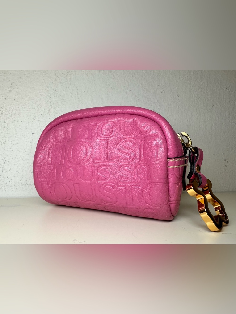 TOUS Hot Pink Embossed Leather Bag